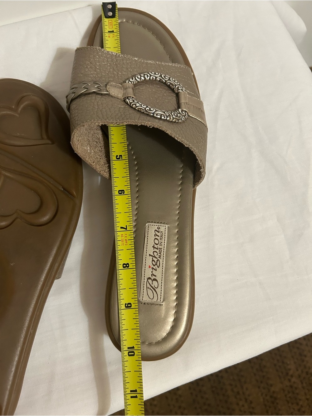 Brighton Metallic silver leather sandals - Picture 7 of 8